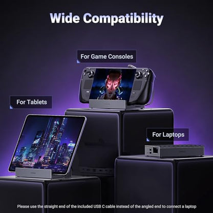 UGREEN Steam Deck Dock 9-in-1 USB C Docking Station Foldable Stand | 4K@60Hz HDMI, Gigabit Ethernet, PD 100W, 10Gbps USB A&C 3.2, TF/SD For Steam Deck, Rog Ally, ROG Xbox Ally, Legion Go