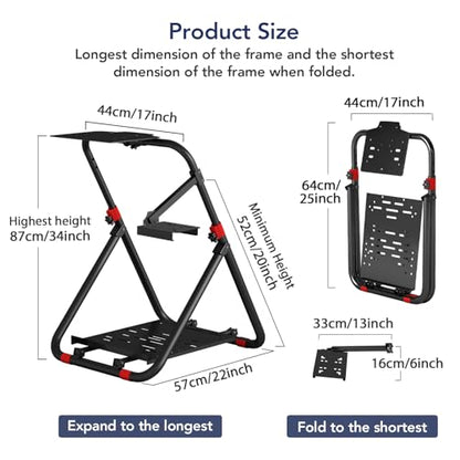 DIWANGUS Racing Wheel Stand Foldable Racing Simulator Cockpit Adjustable Steering Wheel Stand for Logitech G29 G920 G923 G27 G25 for Thrustmaster T248X T248 T300RS T150 458 TX for Xbox PS4 PS5 PC