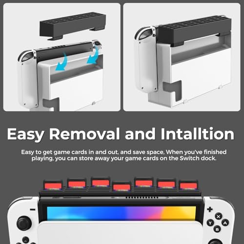 TNP Joy-Con Charging Dock for Nintendo Switch Controllers, 4-Port, Green | Switch Controller Charger and Organizer with 28 Game-Card Slots, Led Charge Indicators, Oled Dock Fit, and Extra Usb Port
