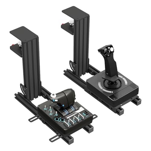 Likeem 2 Set Desk Mount for Flight Sim Game Joystic, Aluminum Flight Stick Desk Mount,for Logitech X52, X52 Pro, Thrustmaster T-Flight HOTAS, T.16000M, TCA