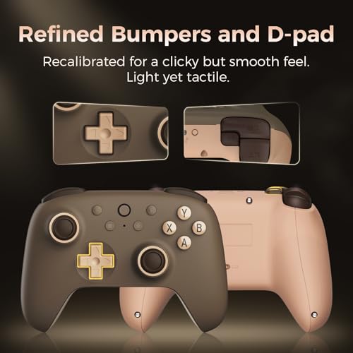 AKNES 8BitDo Ultimate 2C Wireless 2.4G Controller for Windows PC & Android | Gamepad with Hall Effect Joysticks and Hall Triggers, 1000Hz Polling Rate, Remappable L4/R4 Bumpers - Brownie - color: Brownie