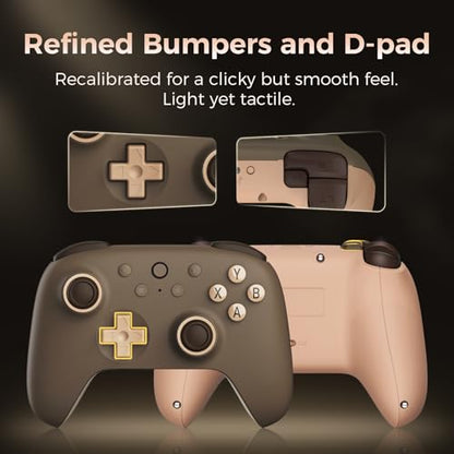 AKNES 8BitDo Ultimate 2C Wireless 2.4G Controller for Windows PC & Android | Gamepad with Hall Effect Joysticks and Hall Triggers, 1000Hz Polling Rate, Remappable L4/R4 Bumpers - Brownie - color: Brownie