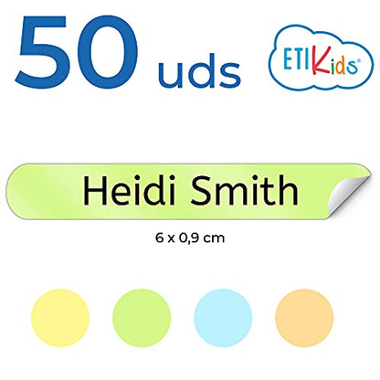 50 Personalized Adhesive Labels to Mark Objects 2.3 x 0.4 in. Waterproof Stickers to Mark School Supplies, Books, kindergartens Goods, Summer Camps, Children's Toys, etc. - color: Animals