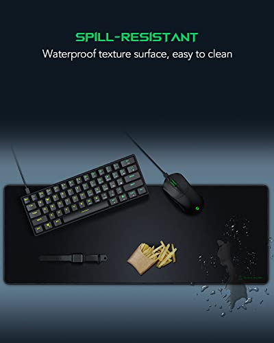Black Shark Gaming Mouse Pad Desk Mat (31.5” x 11.8” x 0.15”) Mousepad with Superfine Fiber Surface Smooth, Non-Slip Rubber Base, Office Decor for Gamers, Office, Desk Pad Manta P2 - size: Black(31.5" x 11.8")