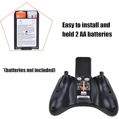 Dogxiong 2 Pack Battery Pack Cover for Xbox 360 Wireless Controller, Replacement Battery Pack Cover Shell Case for Xbox360 (Black) - color: 2Pcs Black