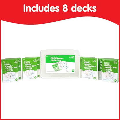 edxeducation School Friendly Playing Cards - In Home Learning Game - Set of 8 Decks - 448 Cards - Multicolored Patterned Cards Numbered 0-13 - Teach Counting and Probability | Multicolored, Patterned, Numbered 0-13, Teach Counting and Probability