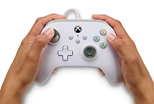 PowerA Wired Controller for Xbox Series X|S - White, gamepad, wired video game controller, gaming controller, works with Xbox One - style: White
