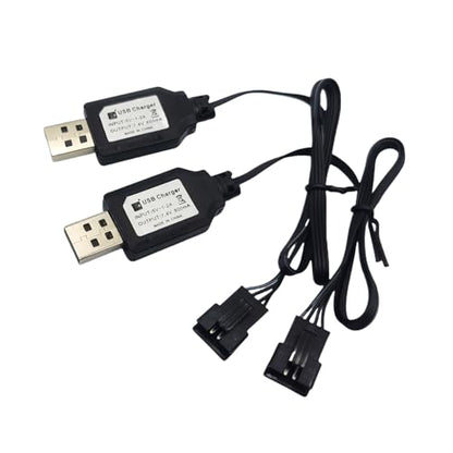SM-4P USB Charger Cable Replacement for RC Car, RC Boat 7.4V Charger Plug, USB Charging Cable - 2Pack