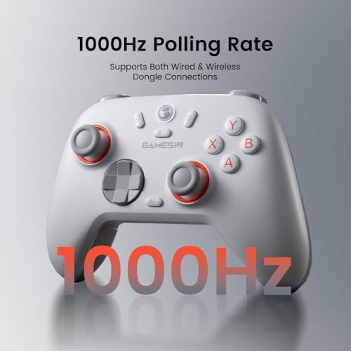 GameSir Nova Lite 2 Wireless PC Controller Hall Effect Sticks | Hall Effect Triggers,2.4G & Wired 1000Hz Polling Rate, Remappable Buttons - Compatible with PC/Switch/Steam/Android - color: White