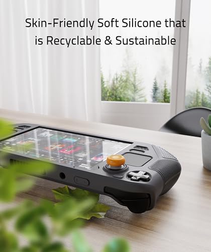 Syntech Protective Silicone Case for Steam Deck OLED & LCD - Gray | Upgraded Zero-Gap Fit Fixes Edge Sagging, All-Round Shock Absorption, Non-Slip Grips & Complimentary Thumb Caps Included - color: Grey