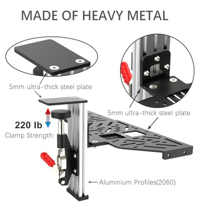 EG STARTS 1 Set Desk Mount for Sim Racing Wheel Stand Simulator Cockpit Wheel Stand Racing Steering Shifter Mount fit for Logitech G25 G27 G29 G920 G923 Thrustmaster T248 T300 T-GT TS-PC T500 T818