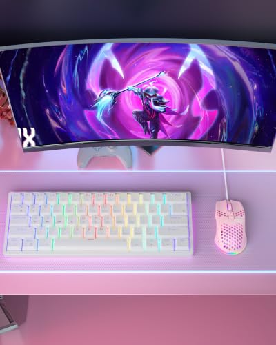 SOLAKAKA SM900 Wired Gaming Mouse with Honeycomb Shell,12800 DPI,7 Programmable Buttons,Lightweight Gaming Mice Ergonomic Computer Mouse Gaming for Windows/PC/Mac/Laptop Gamer (Pink) - color: 2Pink