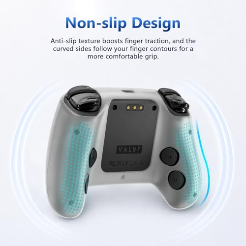 Case Cover Compatible with Steam Controller 2 2026, Soft Silicone Protector Cover Skin Case for Steam Controller 2 with Thumb Grip Caps, Anti-Scratch, Shockproof (Clear) - color: Clear