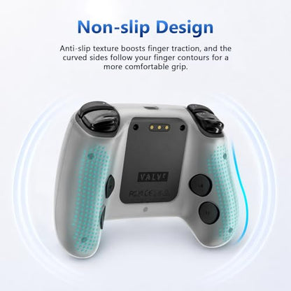 Case Cover Compatible with Steam Controller 2 2026, Soft Silicone Protector Cover Skin Case for Steam Controller 2 with Thumb Grip Caps, Anti-Scratch, Shockproof (Clear) - color: Clear
