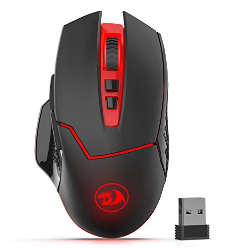 Redragon M690-1 Wireless Optical Gaming Mouse 2400 DPI Remapping Keys | Cable-Free 0 Delay, Smooth Precise Tracking, Ergonomic Grip Body Comfort - style: M690-1
