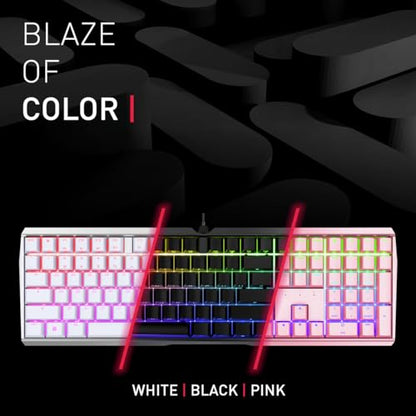 Cherry MX Board 3.0 S Wired Gamer Mechanical Keyboard with Aluminum Housing - MX Red Switches (Slight Clicky) for Gaming and Office - Customizable RGB Backlighting - Full Size - Black (Renewed)