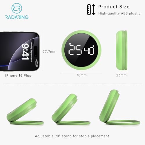 Emerald Quick Que Kitchen Timers, Visual timers Large LED Display Magnetic Countdown Countup Timer for Classroom Cooking Fitness Baking Studying Teaching, Easy for Kids and Seniors (Emerald) - color: Emerald