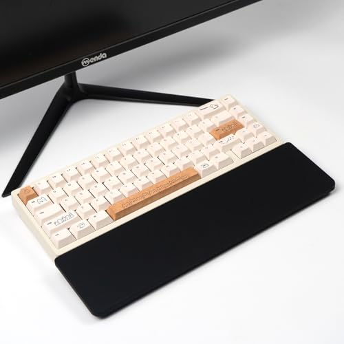 Ergonomic 70% Keyboard Wrist Rest-12.8" Silicone Non-Slip Keyboard Hand Rest, Relief of Hand Pain(Black) - color: Black