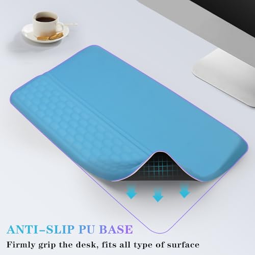 Computer Keyboard Stand with Wrist Rest, Ergonomic Tilted Keyboard Holder - Keyboard Riser with Wrist Pad - Keyboard Tray Support for Office Home - Blue - color: Keyboard Stand - Blue