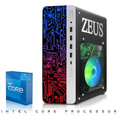 TechMagnet Zeus Pro 9 Gaming Desktop PC, Intel i7, GT 1030, 8GB ARGB RAM, 256GB SSD, 24 Inch Curved Monitor, RGB Keyboard Mouse, Soundbar, Headphone, USB WiFi BT, Webcam, Win 11 (Renewed) - color: 24 Inch, size: 256GB SSD