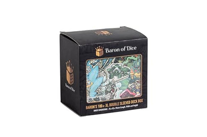 Grimdark Collage Deck Box | 100+ Double Sleeved Card Capacity | Magnetic Closure