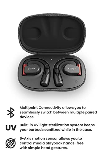Cleer ARC II Sport Open Ear Headphones, True Wireless Ear Buds with Dual Mic, Sweat Resistant, Multi-Point Connect, 35 Hrs Playtime, Secure Fit, Bluetooth 5.3 Earbuds with Ear Hooks, Preset EQ, Black - color: Black