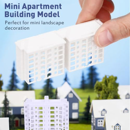 Wakauto Miniature Apartment Building Model 4Pcs Mini Buildings for Diorama Plastic Mini Building Decor for Crafts City Models for Sand Table Layout Home D Cor