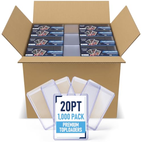 Premium Seamless 20PT - 360PT Thick Top Loaders for Cards | Top Loader Card Holder, Baseball Card Sleeves Hard Plastic, Hard Trading Cards Sleeves, TCG Sports Sleeve Hards, Toploader Clear Plastic. - style: 20PT - 1,000 Count