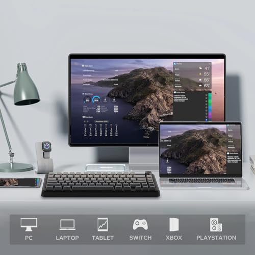 EPOMAKER X Aula F75 MAX Wireless Mechanical Keyboard with TFT Screen and Knob, Gasket Gaming Keyboard in 75% Layout, Hot Swappable, RGB Backlight, for PC/Mac/Linux (Black Gradient) - color: Black Gradient