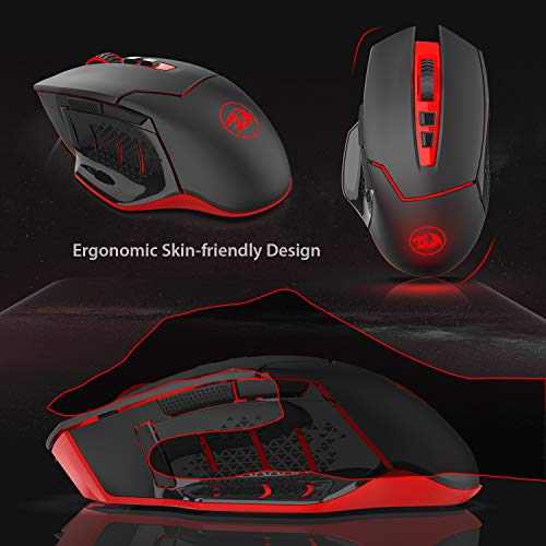 Redragon M690-1 Wireless Optical Gaming Mouse 2400 DPI Remapping Keys | Cable-Free 0 Delay, Smooth Precise Tracking, Ergonomic Grip Body Comfort - style: M690-1