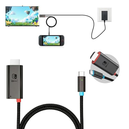 Dock for Switch 2【Aluminum Alloy】 Portable USB C Docking Station with 4K@60Hz~120Hz HDR/PD Max100W/USB Port, 6.6 ft/2M, Travel TV Dock for Switch 2/Steam Deck/ROG Ally/Pad/Tablet/Phone/TV