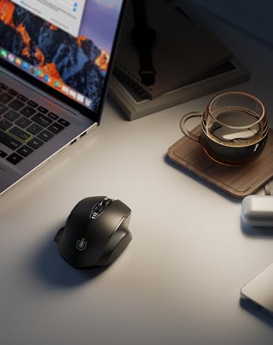Uineer Bluetooth Mouse, Tri-Mode Wireless, Rechargeable, 3-Device Switch - color: Black