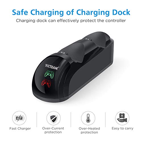PS4 Controller Charger, Upgraded Fast-Charging Port Docking Station Stand for PS4 / P4 Slim/PS 4 Pro Controller, Black