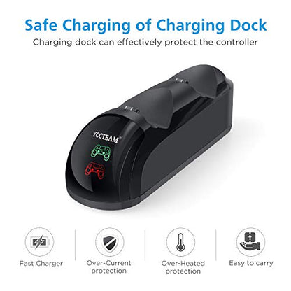 PS4 Controller Charger, Upgraded Fast-Charging Port Docking Station Stand for PS4 / P4 Slim/PS 4 Pro Controller, Black