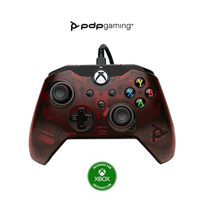 PDP Wired Game Controller - Xbox Series X|S, Xbox One, PC/Laptop Windows 10, Steam Gaming Controller - USB - Advanced Audio Controls - Dual Vibration Videogame Gamepad - Crimson Red - color: Red