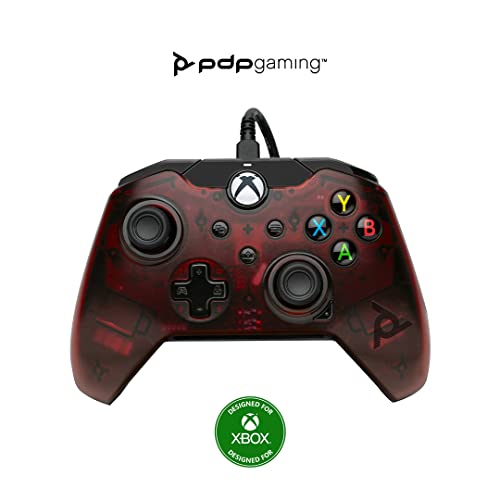 PDP Wired Game Controller - Xbox Series X|S, Xbox One, PC/Laptop Windows 10, Steam Gaming Controller - USB - Advanced Audio Controls - Dual Vibration Videogame Gamepad - Crimson Red - color: Red