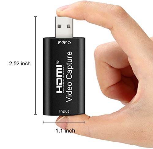 HDMI Video Capture Card, 4K HDMI to USB Capture Card Full HD 1080P 30fps, Record via DSLR, Camcorder, Action Cam for Live Streaming, Compatible with Nintendo Switch, PS4, Xbox One, PC