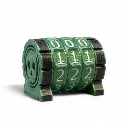 Life Counter Health Tracker for Board Games, TTRPGs, and Card Games with Skull Symbol, Compatible with MTG, 3 Green Wheels with White Numbers - color: 3 Green Rings+white Numbers
