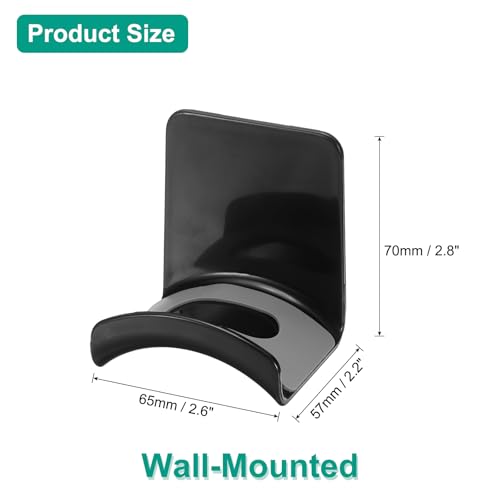uxcell Headphone Stand, 1 Pcs ABS Headset Holder Adhesive Headphone Holder Hook Mount Headphone Hanger Hook Under Desk for Gaming Headphones Earphones Cables, Black(Wall-Mounted) - color: Black