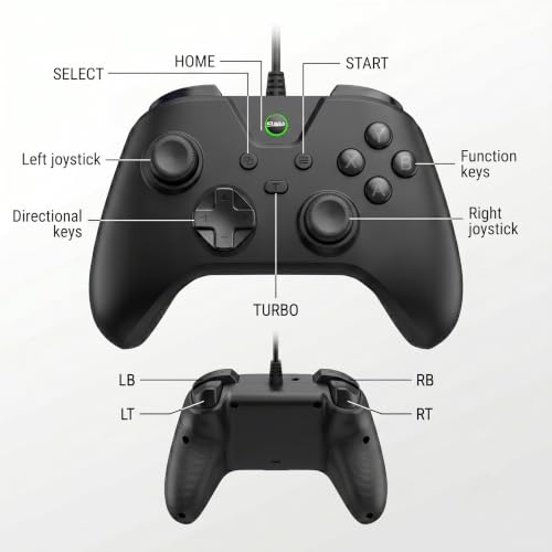 Megadream Wired Controller for Switch 2|1/PS4/PS3/PC/Android Gaming Controller, 1000Hz Polling Rate, 2M USB Cable, USB -C Adapter, Ergonomic Gamepad Joystick