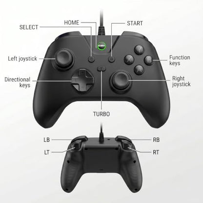 Megadream Wired Controller for Switch 2|1/PS4/PS3/PC/Android Gaming Controller, 1000Hz Polling Rate, 2M USB Cable, USB -C Adapter, Ergonomic Gamepad Joystick
