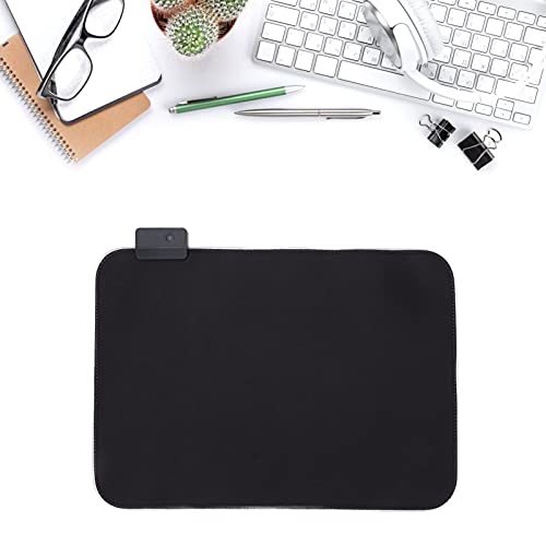 RGB Gaming Mouse Pad, Large LED Mouse Mat with Glossy Cover, Non Slip Rubber Base for Computer Accessories, 35 x 25cm Size with Multiple Lighting Modes