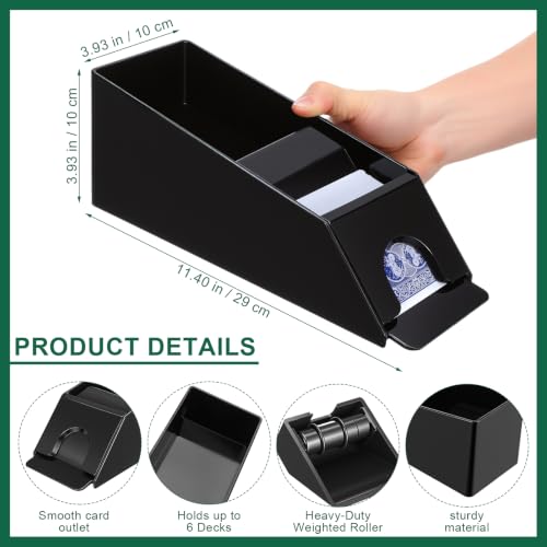 Abaodam Blackjack Shoe, 6 Deck Card Dealing Shoe, Manual Poker Card Dispenser for Tabletop Games Accessory, Home Family Game Night (Black)