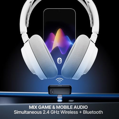 SteelSeries Arctis Nova 7 Wireless Gen 2 Gaming Headset - Real-Time App Control, 50+ HR Play, Neodymium Drivers, Mix 2.4GHz/Bluetooth, PC, PS5, PS4, Switch 1/2, Mobile - White - color: White, style: PC | PlayStation