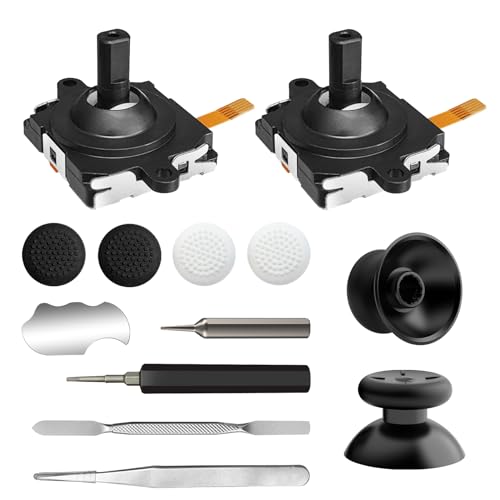 Joystick Replacement Kit for Oculus Quest 2/ 3 Controller, OLCLSS Accessories for Oculus Quest 2 Controller and Meta Quest 3 Controller, Joysticks, Thumbstick, Screwdriver, Tweezer & Pry Tool (13-in-1) - color: White-13-in-1