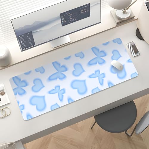Mousepad Desk Mat Gaming Large Keyboard Cute Office Desktop Computer Laptop XXL Long Giant Big Kawaii Aesthetic (Butterfly) - color: Butterfly