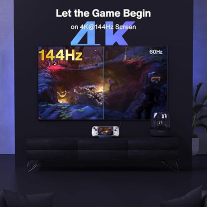 iVANKY 4K@144Hz Steam Deck Dock, 8-in-1 Docking Station for ASUS ROG Ally X/Legion Go/MSI Claw, ROG Alloy/Valve Stream Deck OLED Hub, HDMI 2.1, 1Gbps Ethernet, 3*USB-A 3.0, with 65W Power Adapter - color: Blue-Grey