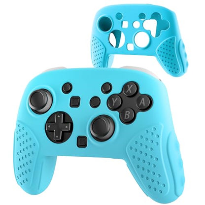 GLDRAM Switch 2 Pro Controller Clear Case, Remote Soft Silicone Protective Cover Skin, Scratch & Shockproof Durable Accessories for Nintendo Switch 2 Pro Controller - Blue