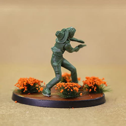 Miniature Vegetation Bushy Shrubs Tuft Flowers with Model Bases War Game DIY Railway Terrain Scenery (H) - color: H