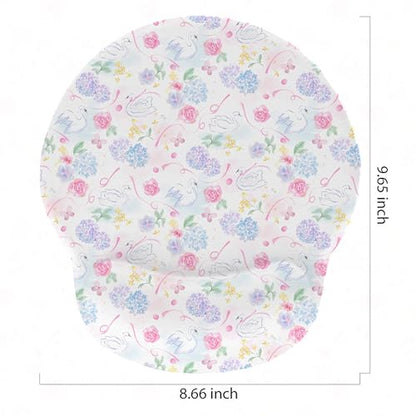 Ergonomic Mouse Pad with Wrist Support,Non-Slip Rubber Base for Computer Laptop & Mac,Lightweight Rest for Home,Office & Travel (Hydrangea Swan) - color: Hydrangea Swan